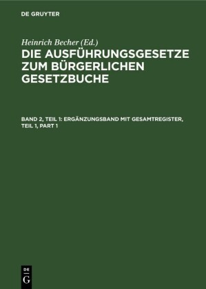 Ergänzungsband mit Gesamtregister, Teil 1