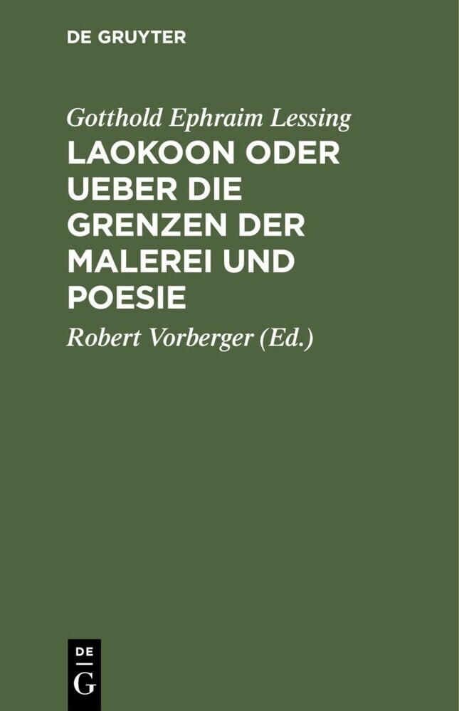 Laokoon oder Ueber die Grenzen der Malerei und Poesie main product photo
