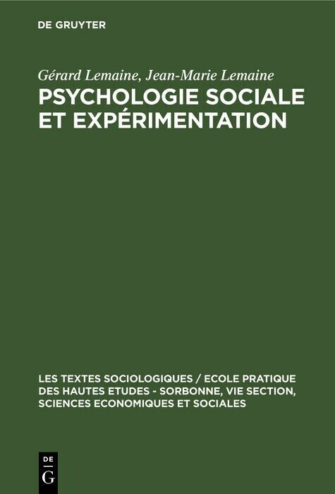 Psychologie sociale et expérimentation main product photo