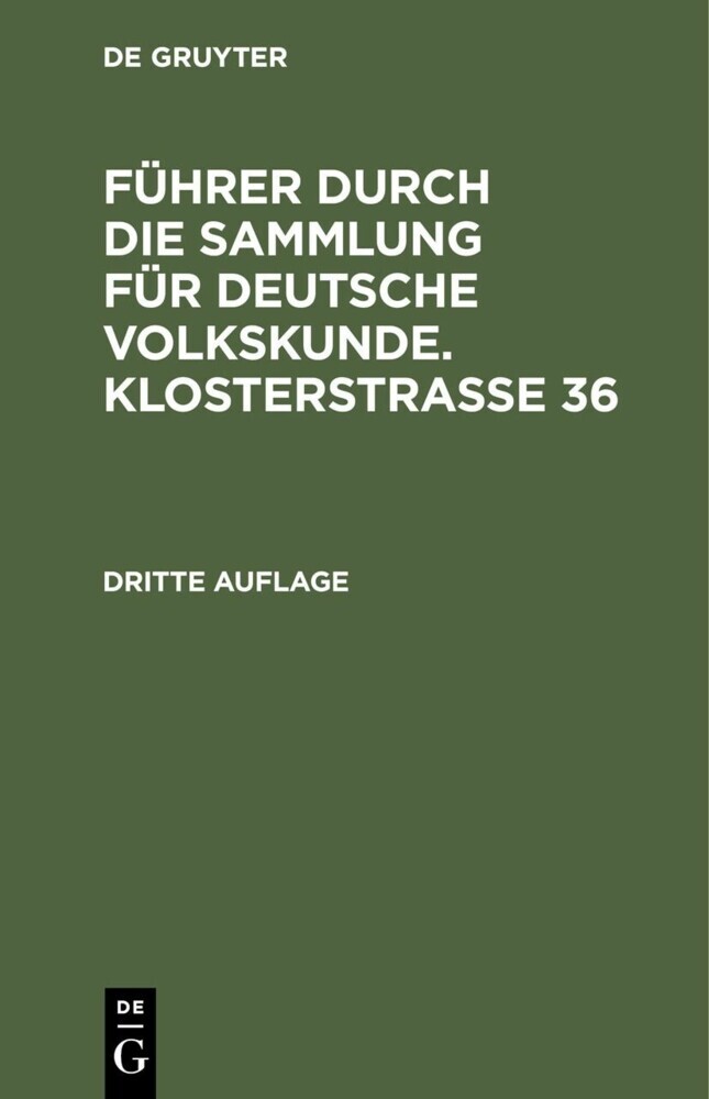 Führer durch die Sammlung für deutsche Volkskunde. Klosterstrasse 36 main product photo