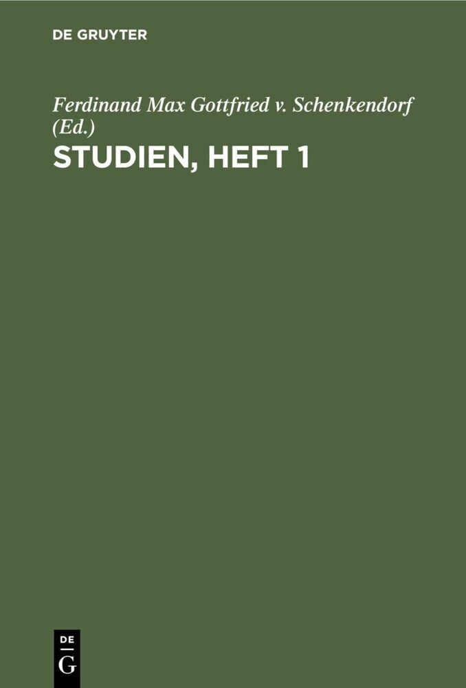 Studien, Heft 1 main product photo