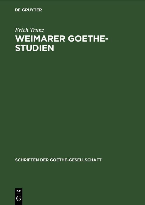Weimarer Goethe-Studien main product photo
