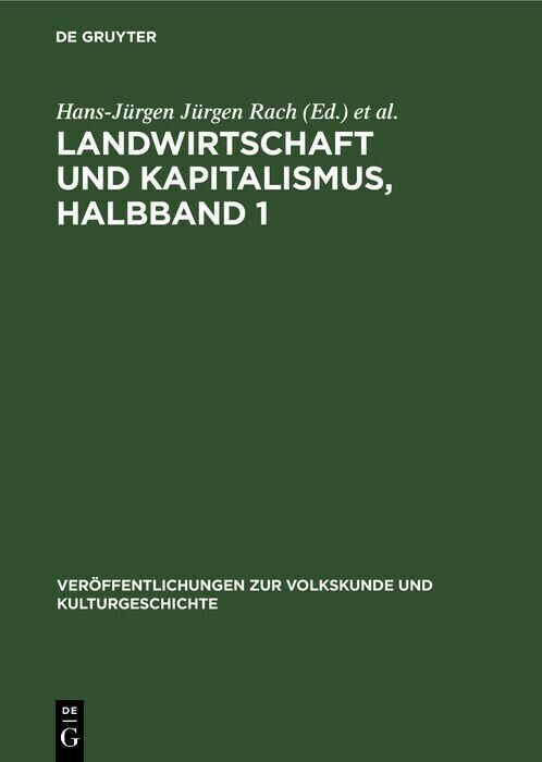 Landwirtschaft und Kapitalismus, Halbband 1 main product photo