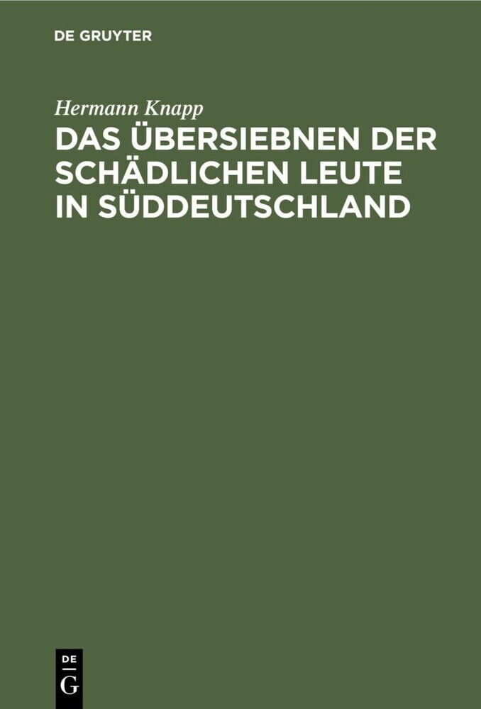 Das Übersiebnen der schädlichen Leute in Süddeutschland main product photo