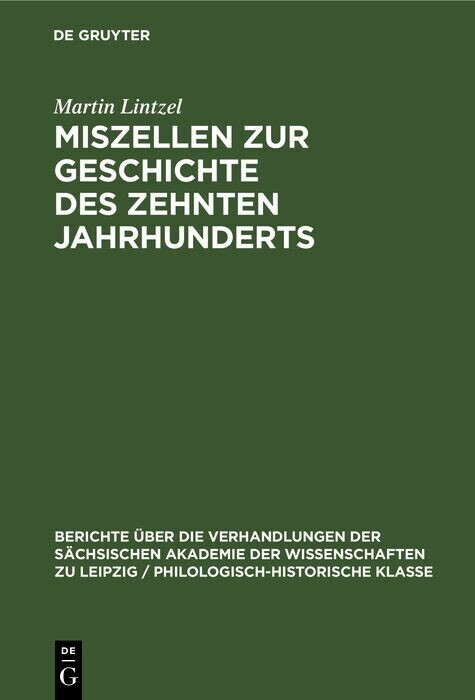 Miszellen zur Geschichte des zehnten Jahrhunderts main product photo