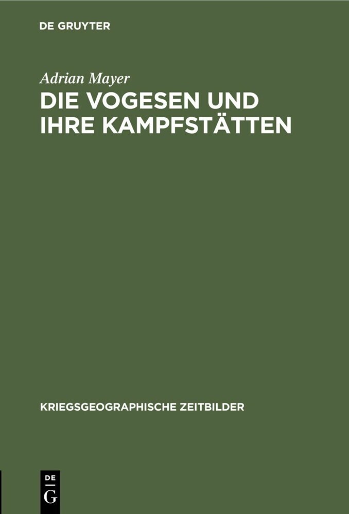 Die Vogesen und ihre Kampfstätten main product photo