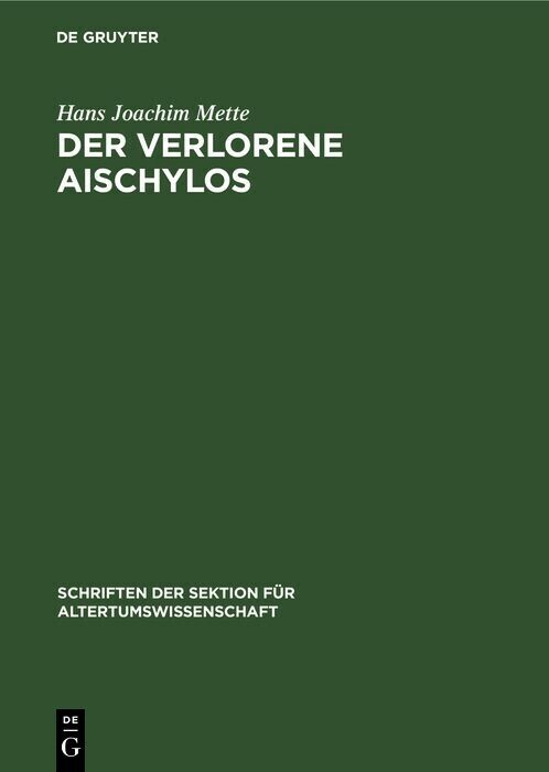 Der Verlorene Aischylos main product photo