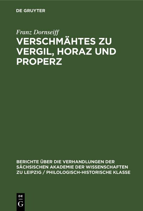 Verschmähtes zu Vergil, Horaz und Properz main product photo