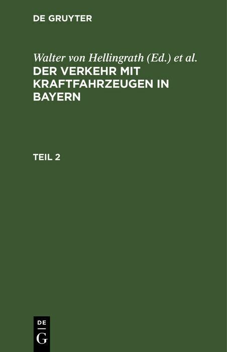 Der Verkehr mit Kraftfahrzeugen in Bayern main product photo