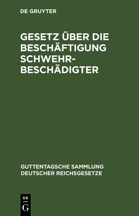Gesetz über die Beschäftigung Schwehrbeschädigter main product photo