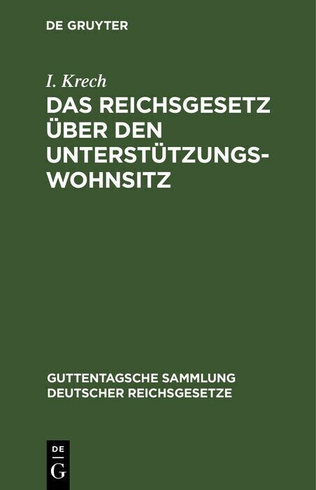 Das Reichsgesetz über den Unterstützungswohnsitz main product photo