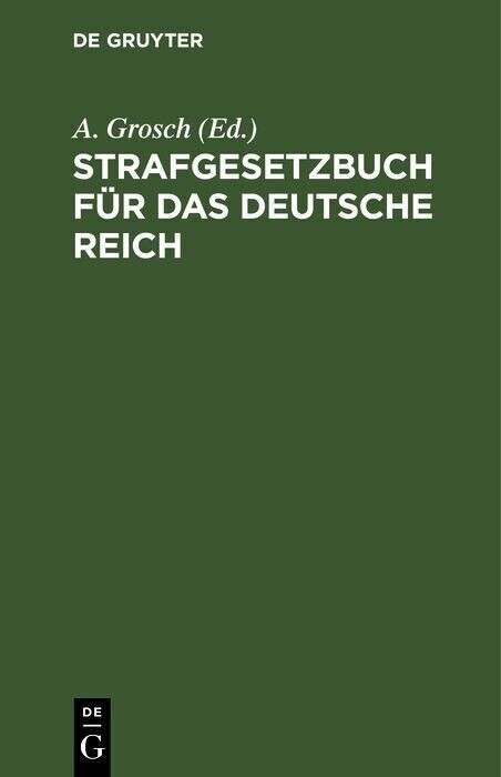 Strafgesetzbuch für das Deutsche Reich main product photo