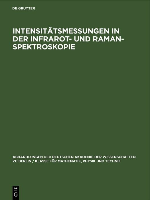 Intensitätsmessungen in der Infrarot- und Raman-Spektroskopie main product photo