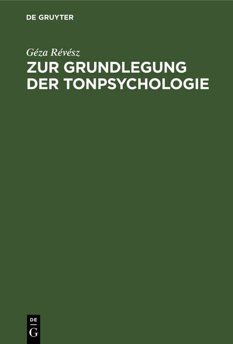 Zur Grundlegung der Tonpsychologie main product photo