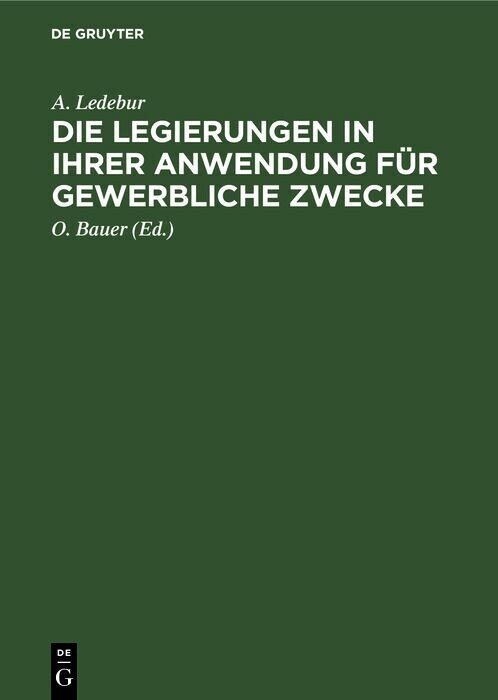 Die Legierungen in ihrer Anwendung für gewerbliche Zwecke main product photo