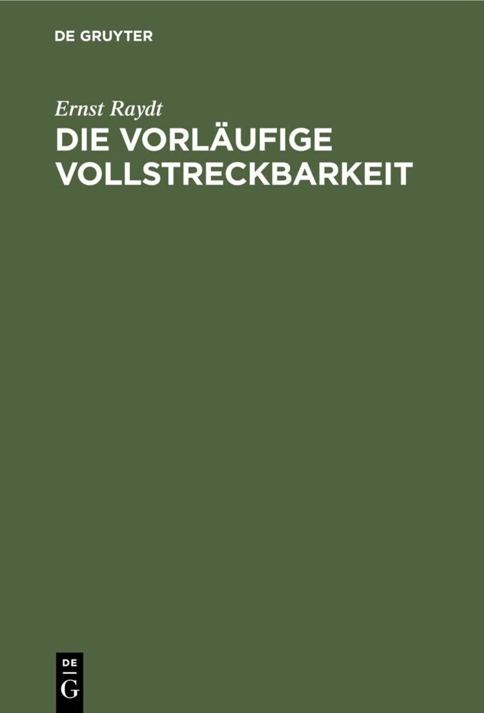 Die vorläufige Vollstreckbarkeit main product photo