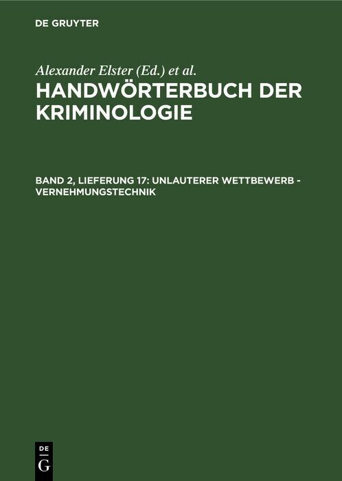Unlauterer Wettbewerb - Vernehmungstechnik main product photo