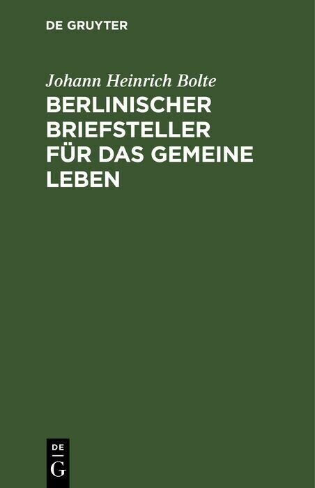 Berlinischer Briefsteller für das gemeine Leben main product photo