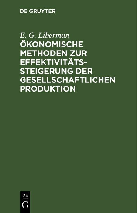 Ökonomische Methoden zur Effektivitätssteigerung der gesellschaftlichen Produktion main product photo