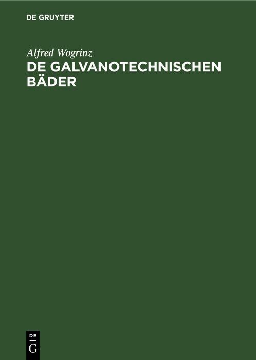 De galvanotechnischen Bäder main product photo