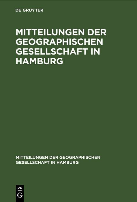 Mitteilungen der Geographischen Gesellschaft in Hamburg main product photo