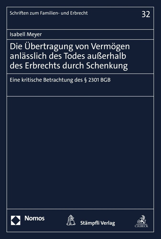 Die Übertragung von Vermögen anlässlich des Todes außerhalb des Erbrechts durch Schenkung main product photo