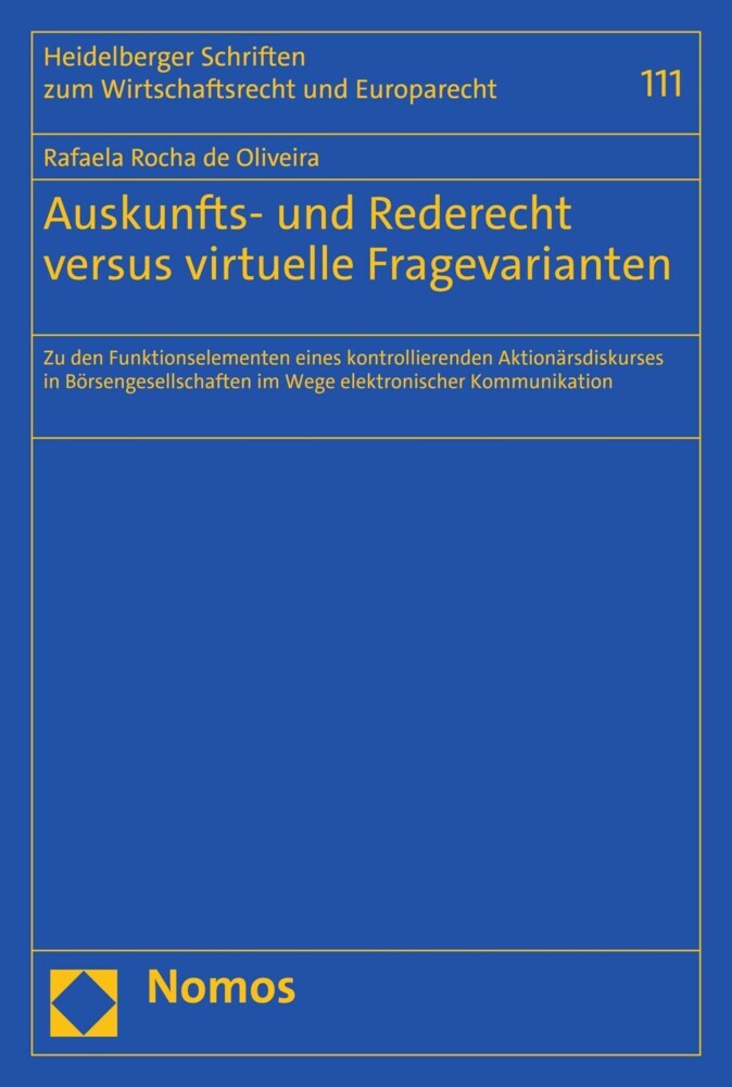 Auskunfts- und Rederecht versus virtuelle Fragevarianten main product photo