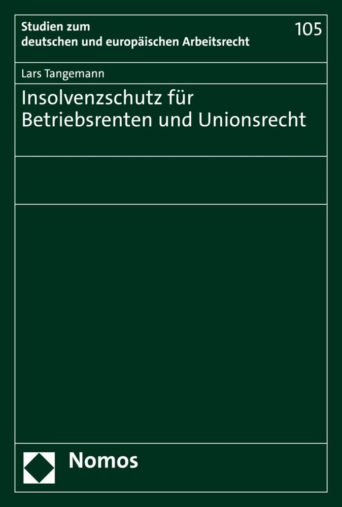 Insolvenzschutz für Betriebsrenten und Unionsrecht main product photo