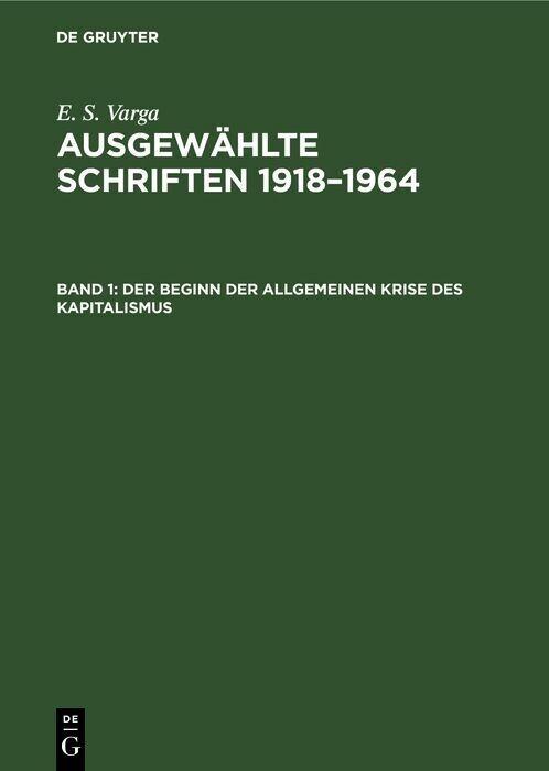 Der Beginn der allgemeinen Krise des Kapitalismus main product photo