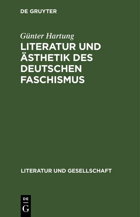 Literatur und Ästhetik des deutschen Faschismus main product photo