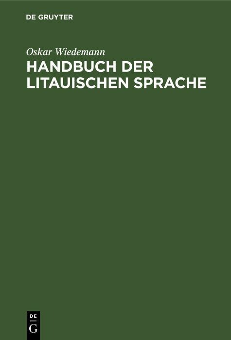 Handbuch der litauischen Sprache main product photo