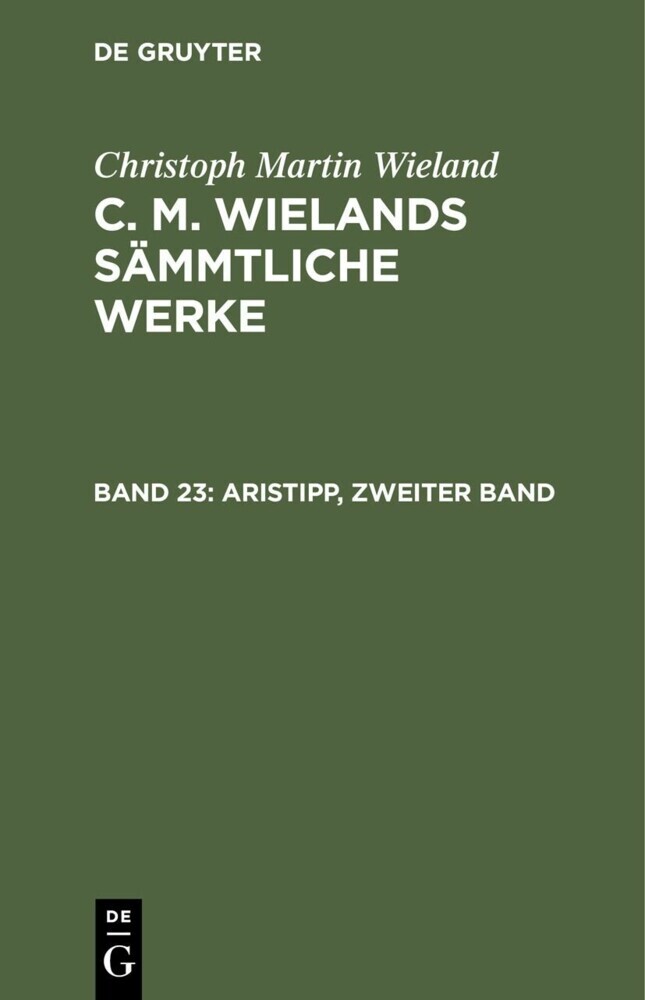 Aristipp, zweiter Band und dritter Band main product photo