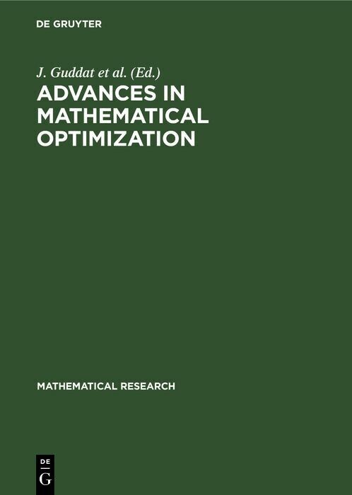 Advances in Mathematical Optimization main product photo