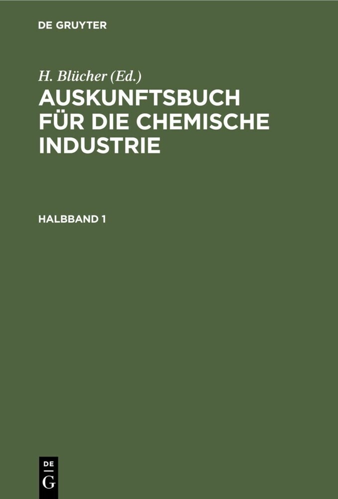 Auskunftsbuch für die chemische Industrie. Halbband 1 main product photo