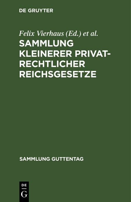Sammlung kleinerer privatrechtlicher Reichsgesetze main product photo