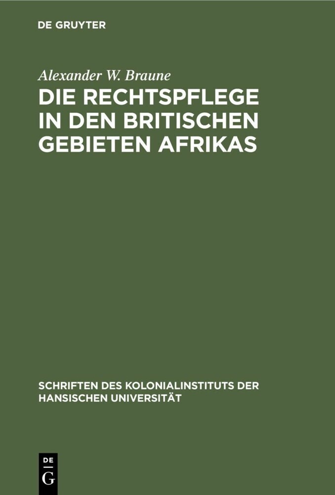 Die Rechtspflege in den britischen Gebieten Afrikas main product photo