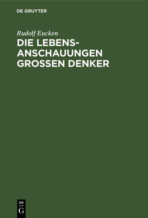 Die Lebensanschauungen grossen Denker main product photo