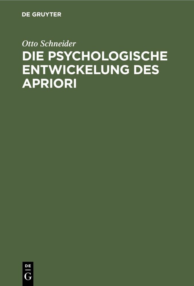 Die psychologische Entwickelung des Apriori main product photo
