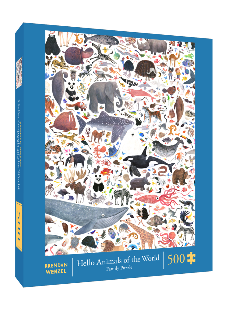 Hello Animals of the World 500-Piece Family Puzzle main product photo