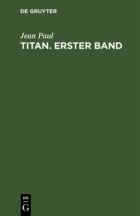 Jean Paul: Titan. Band 1 main product photo