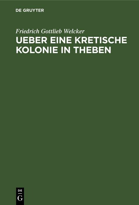 Ueber eine Kretische Kolonie in Theben main product photo
