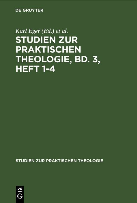 Studien zur praktischen Theologie, Bd. 3, Heft 1-4 main product photo