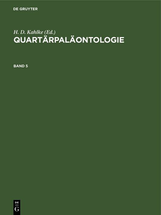 Quartärpaläontologie. Band 5 main product photo