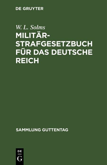 Militär-Strafgesetzbuch für das Deutsche Reich main product photo