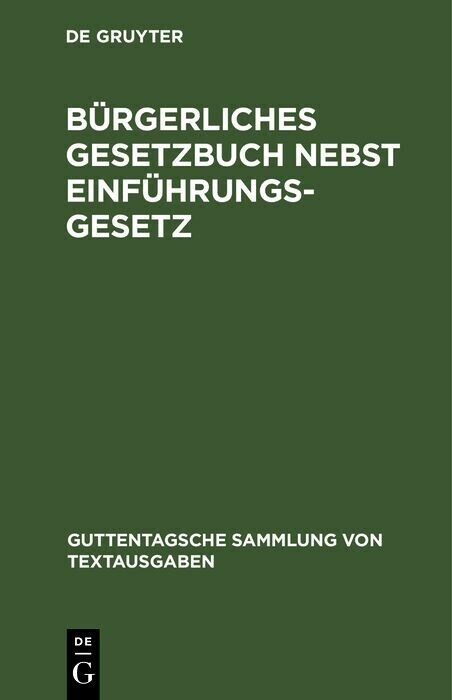 Bürgerliches Gesetzbuch nebst Einführungsgesetz main product photo