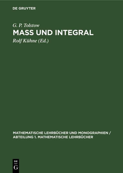 Maß und Integral main product photo