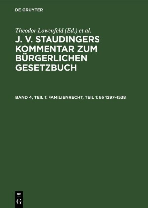 Familienrecht, Teil 1: §§ 1297-1538