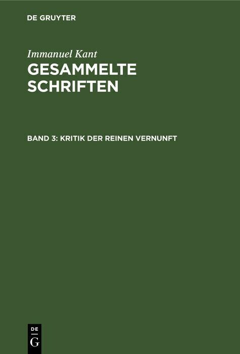 Kritik der reinen Vernunft main product photo