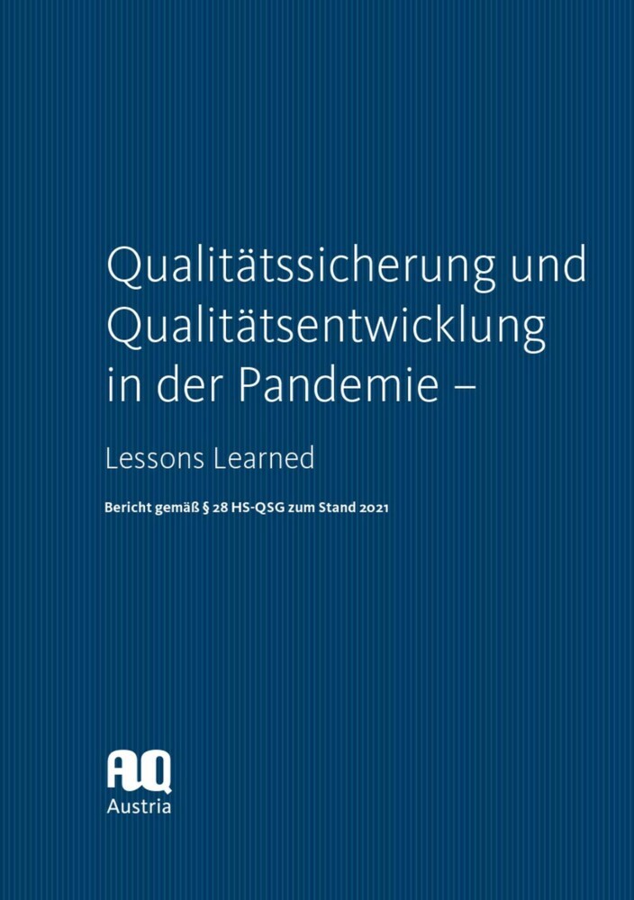 Qualitätssicherung und Qualitätsentwicklung in der Pandemie - Lessons Learned main product photo
