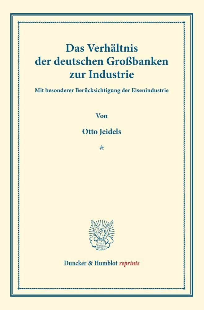 Das Verhältnis der deutschen Großbanken zur Industrie main product photo